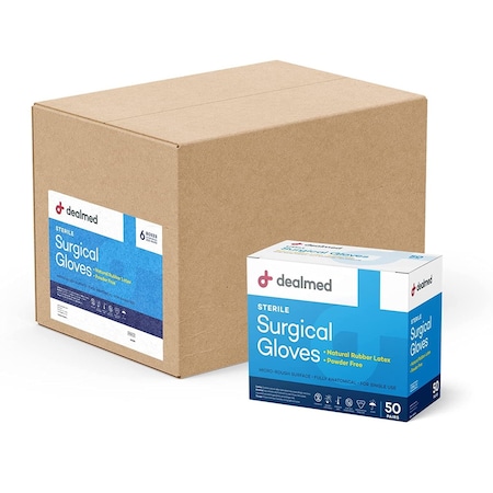 Dealmed Disposable Gloves, Latex, Powder-Free, 70, 300 PK, Beige 787970